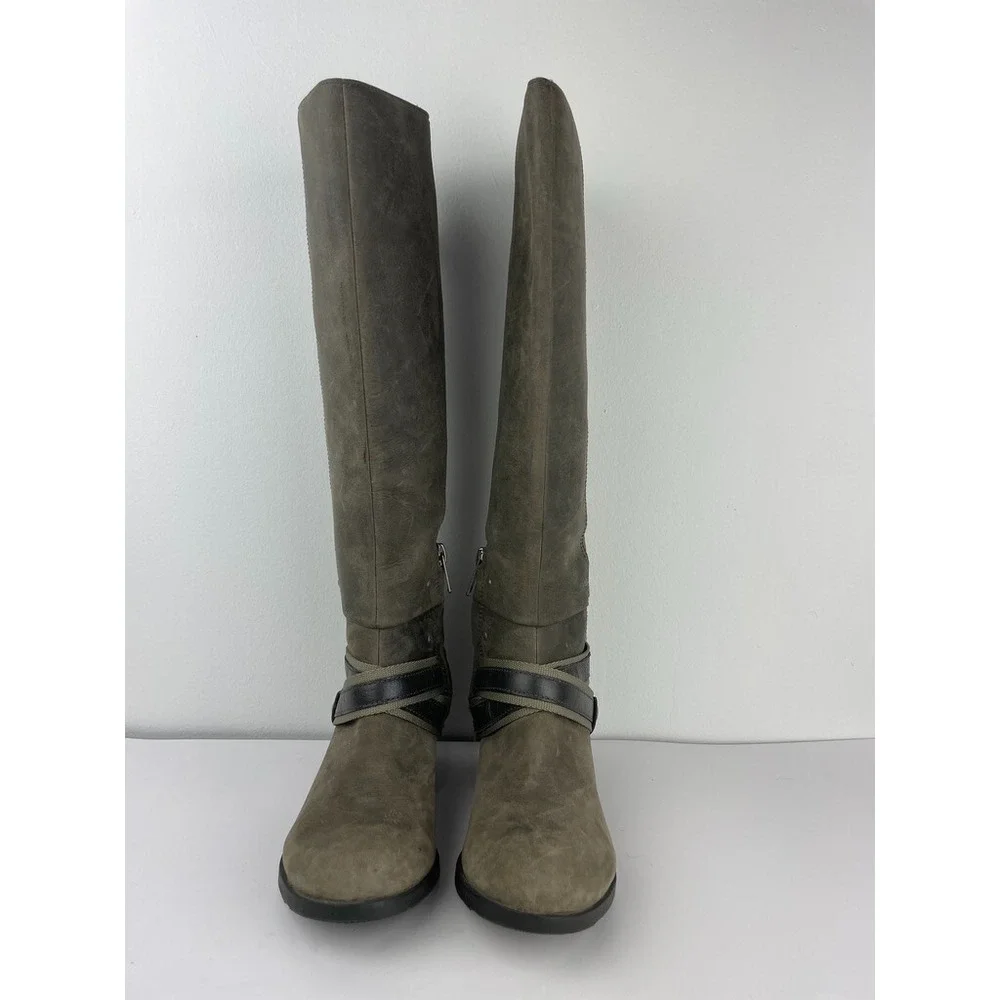 Sorel Lolla Women's Size US 6.5 Green Waterproof Tall Leather Boots NWOB